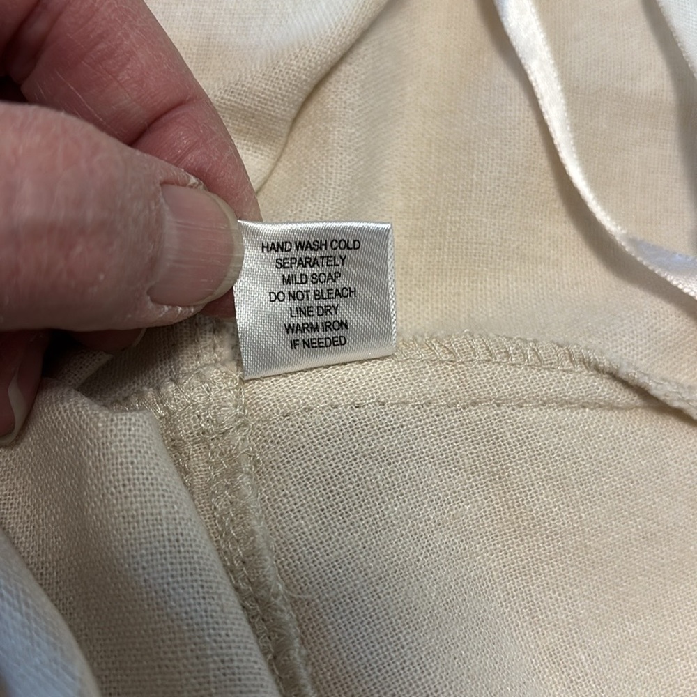 Athena Maria midi seamed skirt Linen blend side zip khaki Women's Size XL - Picture 9 of 10